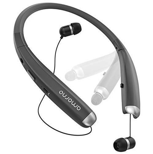Bluetooth Headphones, AMORNO Foldable Wireless Neckband Headset with Retractable Earbuds, Sports Sweatproof Noise Cancelling Stereo Earphones with Mic (Grey) Bluetooth Headphones, AMORNO Foldable Wireless Neckband Headset with Retractable Earbuds, Sports Sweatproof Noise Cancelling Stereo Earphones with Mic (Grey)