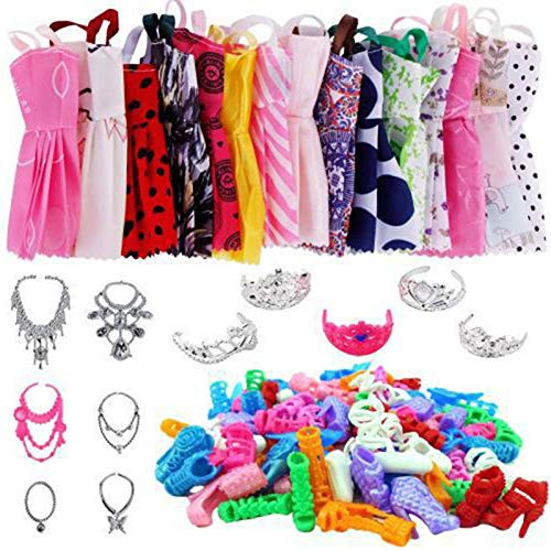 35Pcs-Doll Clothes Set For Barbie Dolls,Fashion Causal Skirts Outfits,Barbie Dolls Clothes Accessories,Fashion Doll Clothing Jewelry Shoes,Include12 Doll Skirts plus12 Pairs Of Shoes plus5 Tiaras plus6 Necklaces 35Pcs-Doll Clothes Set For Barbie Dolls,Fashion Causal Skirts Outfits,Barbie Dolls Clothes Accessories,Fashion Doll Clothing Jewelry Shoes,Include12 Doll Skirts plus12 Pairs Of Shoes plus5 Tiaras plus6 Necklaces