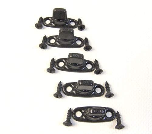 Common Sense Fasteners, Turn Button w/ 6 1/2" Inch Mounting Screws, Black Oxide, -Government Black- 5 Piece