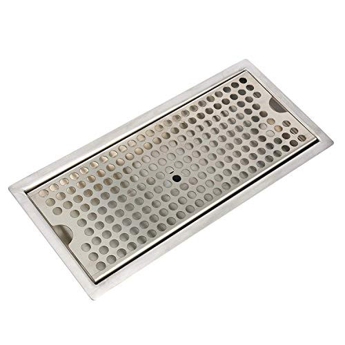 YaeBrew Beer Drip Tray Stainless Steel Flush Mount Drip Tray w/Drain 12"
