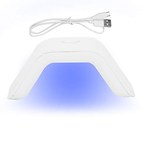 Hongzer 2W Mini Nail Lamp, USB Single Finger UV Lamp Mini Manicure Nail Polish Dryer Nail Gel Curing Lamp-White-