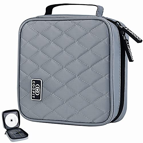 COOFIT DVD Storage-CD Case 40 Capacity CD Storage Oxford CD/DVD Case Portable CD Case Holder Durable CD Organizer Wallet Protective Black for Car Home DVD Collection -40 Capacity, Gray-