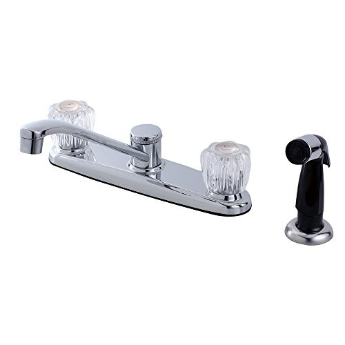 Kingston Brass FB112 7-5/8-Inch in Spout Reach Americana 8-Inch Kitchen Faucet with Side Sprayer, Polished Chrome