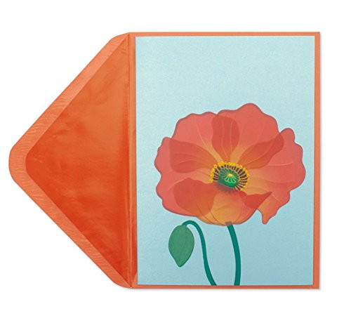 Papyrus Poppy on Blue Blank Card