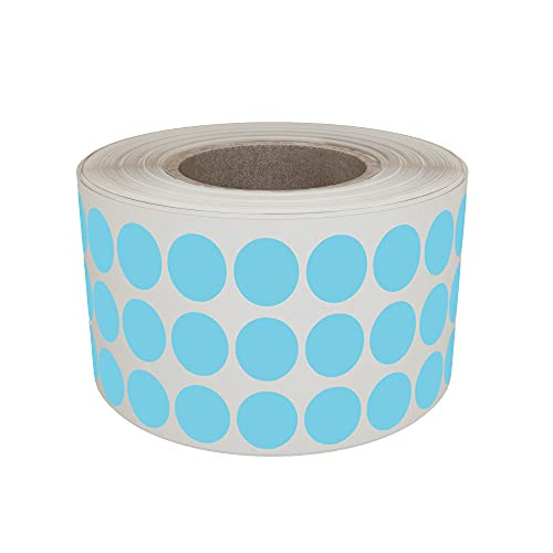 Royal Green Color-Coding Labels 8mm Light Blue Circle Sticker Roll 1/4 inch - 2000 Pack