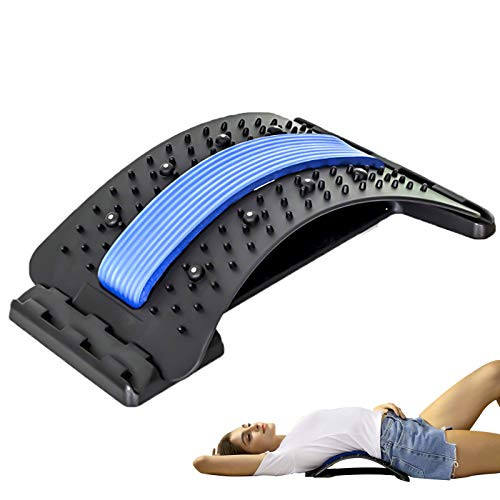Back Stretcher for Pain Relief,Lower Back Stretcher,Spine Stretcher,Lumbar Stretcher,Spine Deck Back Stretcher with Magnetic Acupressure Points-Blue-