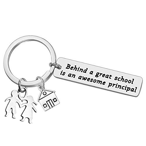 Assistant Principal Gift School Principal keychain Behind a Great School is an Awesome Principal keychain Retirement Gift for Principal Teacher Appreciation Gift for Principal