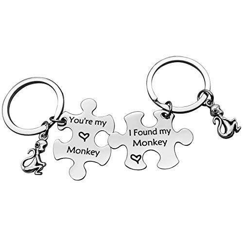 Couple Gifts Anniversary Keychain Monkey Lover Keychain You are My Monkey I Found My Monkey Keychain Set Valentine's Day Jewelry Christmas Birthday Gifts for Boyfriend Girlfriend Wedding Gifts Couple Gifts Anniversary Keychain Monkey Lover Keychain You are My Monkey I Found My Monkey Keychain Set Valentine's Day Jewelry Christmas Birthday Gifts for Boyfriend Girlfriend Wedding Gifts