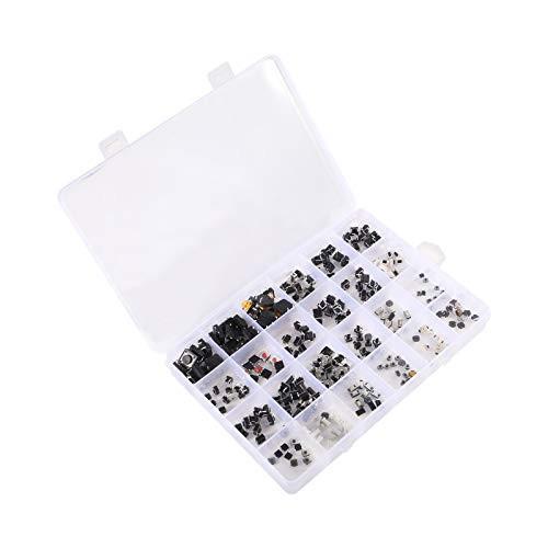 250pcs 25 Values Tactile Switch Assortment Kit Push Button Switch Micro Momentary Tact Module Kit