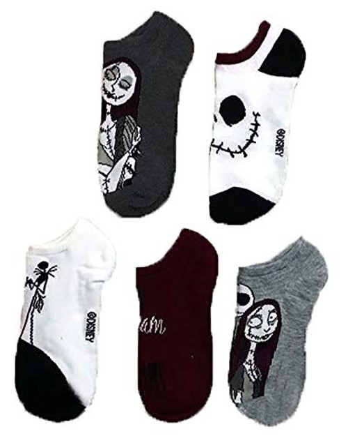 Disney womens Nightmare Before Christmas 5 Pack No Show Casual Sock, White Multi, Fits Sock Size 9-11 Fits Shoe Size 4-10.5 US Disney womens Nightmare Before Christmas 5 Pack No Show Casual Sock, White Multi, Fits Sock Size 9-11 Fits Shoe Size 4-10.5 US