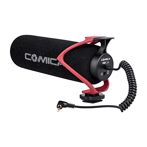 Comica CVM-V30 LITE Video Microphone Super-Cardioid Condenser On-Camera Shotgun Microphone for Canon Nikon Sony Panasonic Camera/DSLR/iPhone Samsung Huawei with 3.5mm Jack?Red?