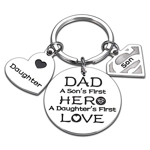 Dad Birthday Gifts from Daughter Keychain for Fathers Day Gift from Son Wife for Dad Husband Grandpa Retirement Present for Step Father Figure Daddy to Be Thank You Gift for Papa Padre Him Men