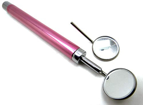 Dental Mirror Pink Handle with Bright Light Removable Mirrors 4 and 5 Examination Instruments Dental Mirror Pink Handle with Bright Light Removable Mirrors 4 and 5 Examination Instruments