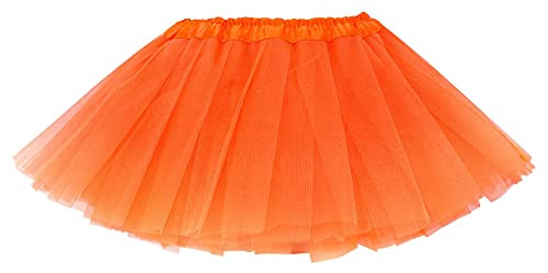 Simplicity Baby Tutu 4 Layers Tulle Tutu Skirts Dance Baby Dress Baby Clothes for Girls, Orange, 6-18 Months