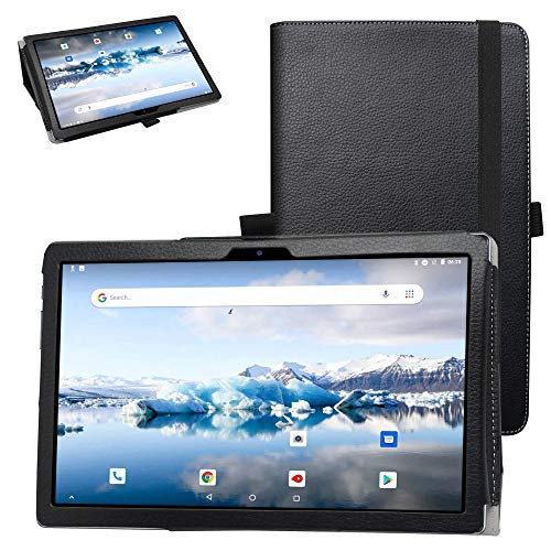 Bige for TECLAST P20HD Tablet Case,PU Leather Folio 2-Folding Stand Cover for 10.1" TECLAST P20HD /TECLAST M40 Tablet,Black