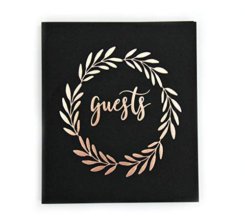 Photo Guest Book Instax Guest Book Wedding Alternative 8.5x7 Rose Gold Rustic Guest Book Wedding Guestbook Wedding Polaroid Guest Book Photo Booth Props for Birthday Guestbook for Polaroids (Black)
