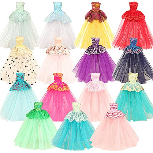 Funlight 7 Pcs Girl Doll Party Dress Gown Clothes - Handmade Party Wedding Dress Clothing for 11.5 inch Girl Doll Princess Dress Funlight 7 Pcs Girl Doll Party Dress Gown Clothes - Handmade Party Wedding Dress Clothing for 11.5 inch Girl Doll Princess Dress