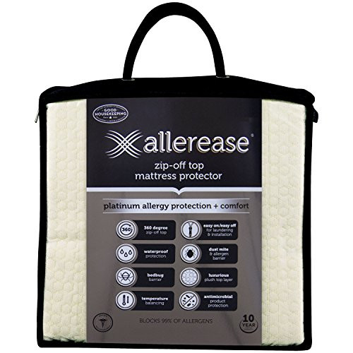 AllerEase Platinum Zip-Off Top Allergy Mattress Protector, Twin