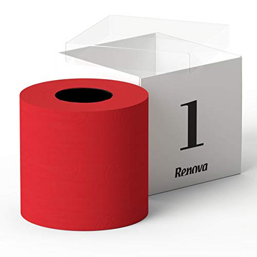 Luxury Scented Colored Toilet Paper Gift Box 1 Roll 3-Ply Bath Tissue -Red-