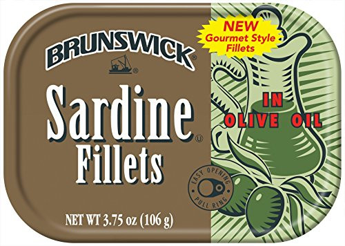 Brunswick Sardine Fillets in Olive Oil, 3.75oz can (Pack of 18)
