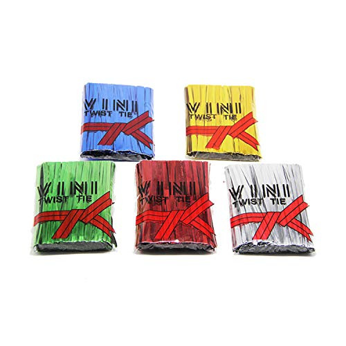 RM 3800 PCS 4 Inch Metallic Twist Ties -5 Colors Foil Packaging Twist Ties, Candy Twist Wraps Ties,Cello Bag Twist Ties for Bread Candy Bags, Party Decoration, Cake Pops