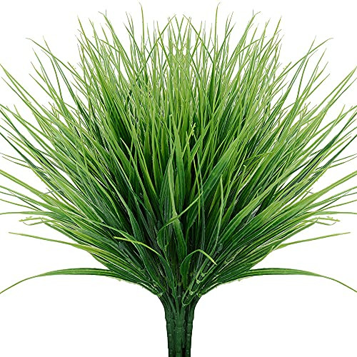 6pcs Artificial Grass Plants Bushes Faux Plastic Fake Wheat Grass for Outdoor UV Resistant Greenery Shrubs Plant Planters Indoor Outside Hanging Garden Decor -Green- 6pcs Artificial Grass Plants Bushes Faux Plastic Fake Wheat Grass for Outdoor UV Resistant Greenery Shrubs Plant Planters Indoor Outside Hanging Garden Decor -Green-