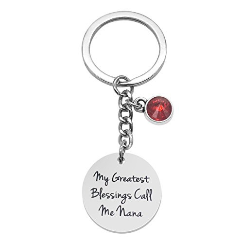 FOXJWEL for Nana Grandma Jewelry Nana Birthstone Keychain Grandma Gifts -Nana 01-