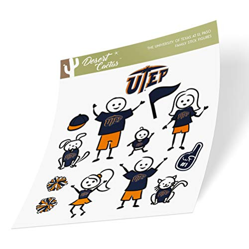 The University of Texas at El Paso UTEP Miners Sticker Vinyl Decal Laptop Water Bottle Car Scrapbook -Full Sheet Stick Figure-