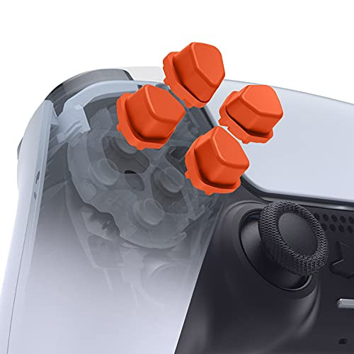 eXtremeRate Ergonomic Split Dpad Buttons -SDP Buttons- for PS5 Controller, Orange Independent Dpad Direction Buttons for Playstation 5, for PS4 All Model Controller