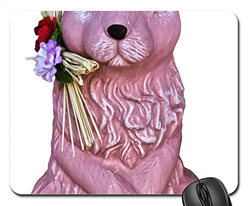 Mouse Pad - Hare Figure Ceramic Easter Bunny Sculpture Deco
