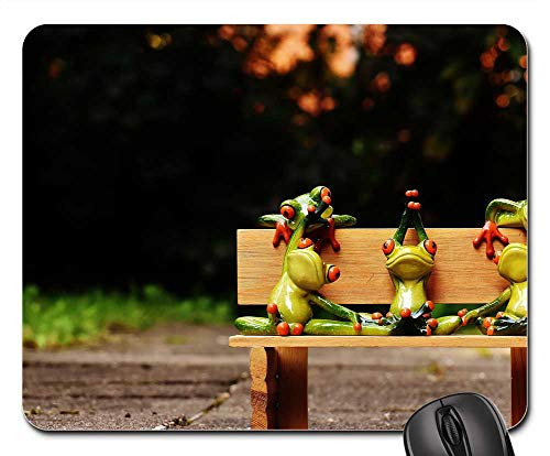Mouse Pad - Frogs Yoga Bank Bench Relaxed Figure Funny Rest 2