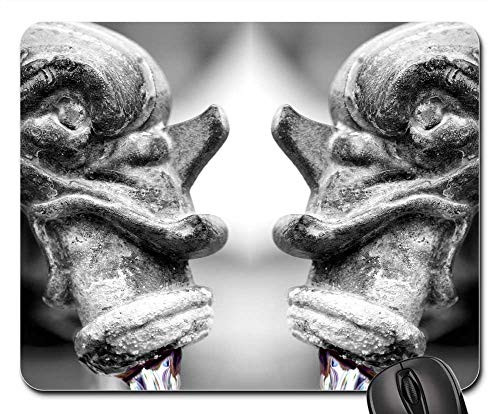 Mouse Pad - Fountain Gargoyle Water Flow Old Figure