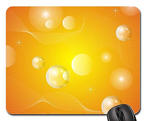 Mouse Pad - Background Figure Bubbles Vector Curve Orange