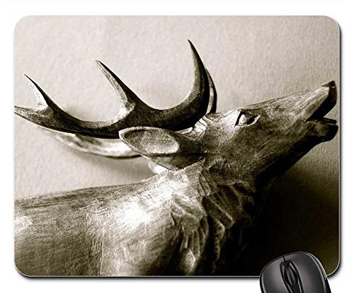 Mouse Pad - Animal Forest Hirsch Antler Wood Figure Carving