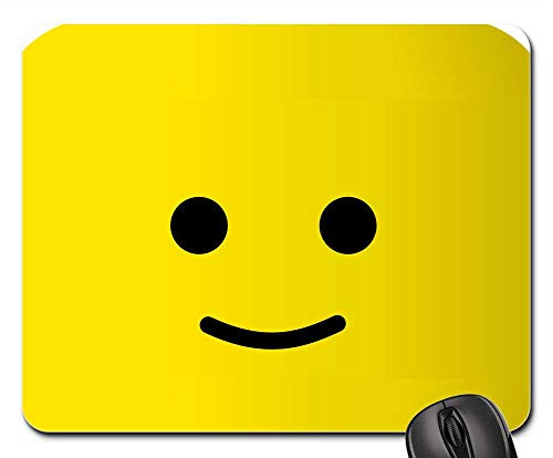 Mouse Pad - Toy Yellow Smiley Head Brick People Figure Face