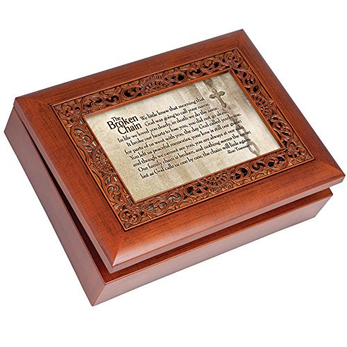 Broken Chain Cottage Garden Rich Woodgrain Finish with Ornate Inlay Jewelry Music Box - Plays Song Amazing Grace Broken Chain Cottage Garden Rich Woodgrain Finish with Ornate Inlay Jewelry Music Box - Plays Song Amazing Grace