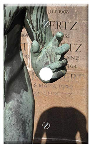 Single Hole Device Telephone/Cable Wall Plate Cover - Hand Cemetery Death Figure Headless Finger