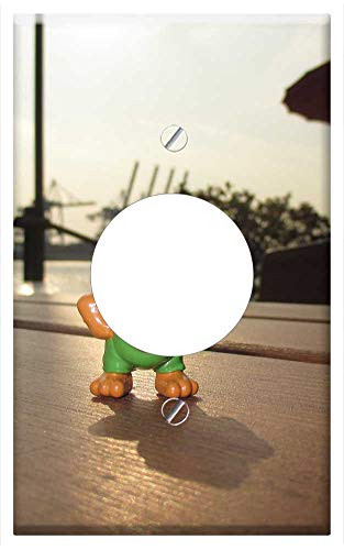 Single Hole Device Receptacle Wall Plate Cover - Bayer Bear Container Port Toys Figure Funny