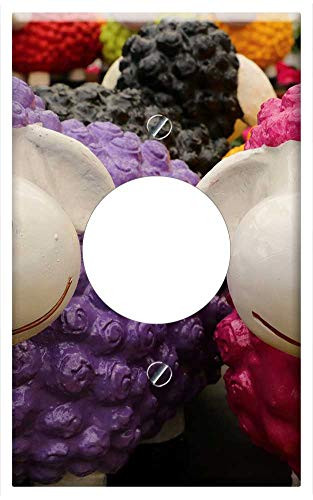 Single Hole Device Receptacle Wall Plate Cover - Sheep Deco Ceramic Funny Figure Animals