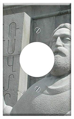 Single Hole Device Receptacle Wall Plate Cover - Sculpture Stone Sculpture Figure Building Monument