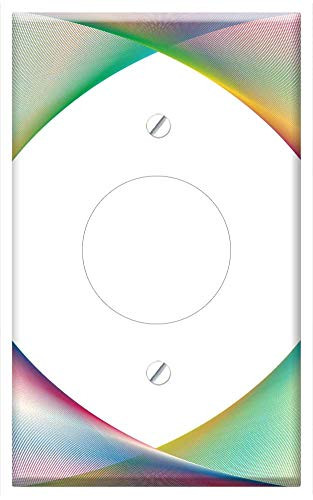 Single Hole Device Receptacle Wall Plate Cover - Lines Colour Straight Figure Illustrator Eye