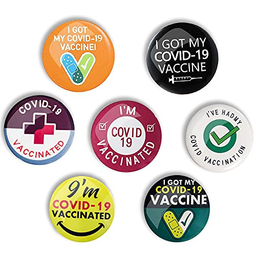 Covid Vaccination Pin - I Got My Covid-19 Vaccine Button - 7-Pack - 1.5 Inch Vaccinated Button Fully Vaccinated Pin Covid Vaccination Pin - I Got My Covid-19 Vaccine Button - 7-Pack - 1.5 Inch Vaccinated Button Fully Vaccinated Pin