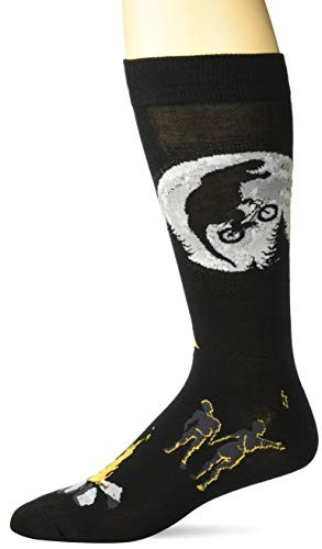 K. Bell Men's Animal Novelty Crew Socks, Black -Tex-Rex-, Shoe Size- 6-12