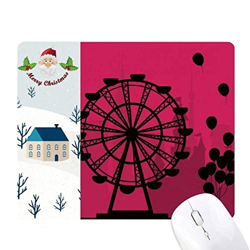 Balloon Ferris Wheel Amusement Park Santa Claus House Mouse Pad Gift