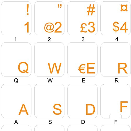 4Keyboard Swedish - Finnish Keyboard Labels Layout with Orange Lettering Transparent Background for Desktop, Laptop and Notebook