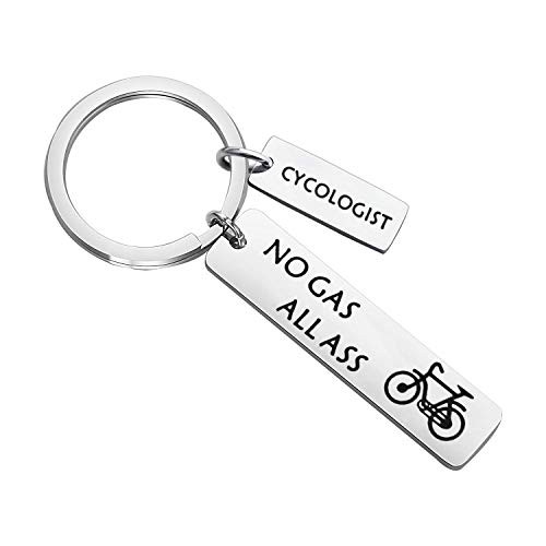 MAOFAED Cycling Gift Bicycle Keychain No Gas All Funny Cyclist Gift Bike Riding Gift