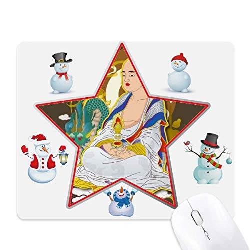 Religion Customs Eighteen Arhats Figure mas Snowman Family Star Mouse Pad