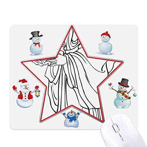 China Chinese Culture Character Figure mas Snowman Family Star Mouse Pad