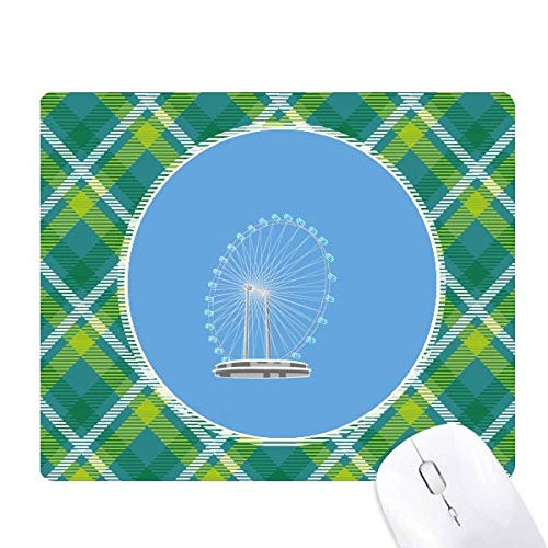 Singapore Ferris Wheel Green Lattices Grid Pixel Mouse Pad
