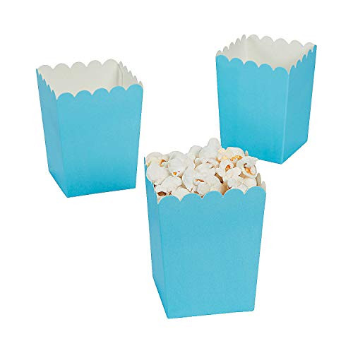 Fun Express - Mini Light Blue Popcorn Box -24pc- - Party Supplies - Containers  and  Boxes - Paper Boxes - 24 Pieces